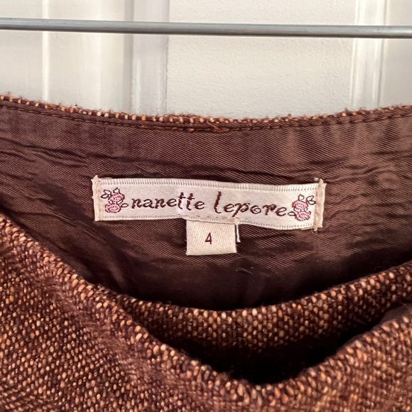 Nanette Lepore Brown Tweed Trouser Pants - Picture 4 of 4